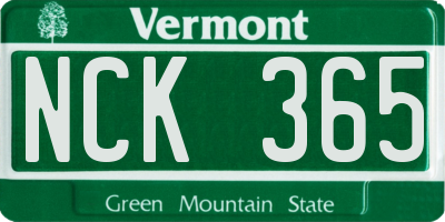 VT license plate NCK365