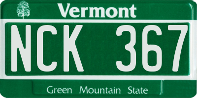 VT license plate NCK367