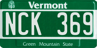 VT license plate NCK369