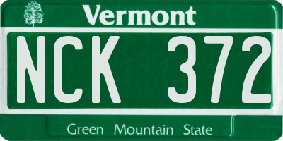 VT license plate NCK372