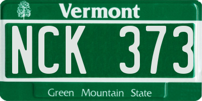 VT license plate NCK373