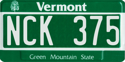 VT license plate NCK375