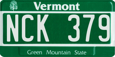 VT license plate NCK379
