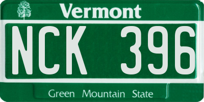VT license plate NCK396