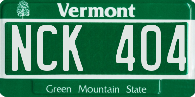 VT license plate NCK404
