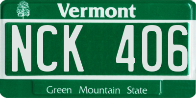 VT license plate NCK406