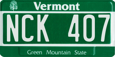VT license plate NCK407
