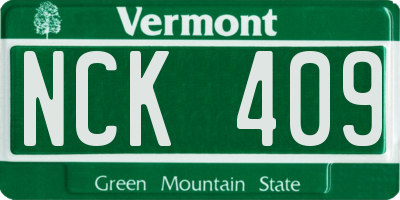 VT license plate NCK409