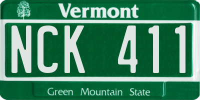 VT license plate NCK411