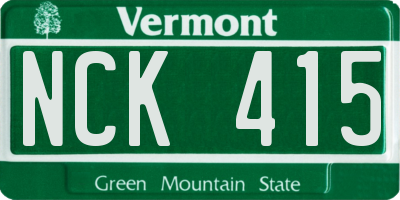 VT license plate NCK415
