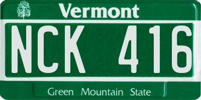 VT license plate NCK416