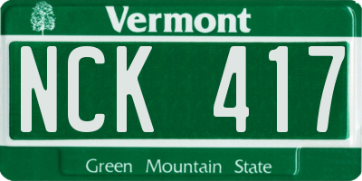 VT license plate NCK417