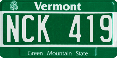 VT license plate NCK419
