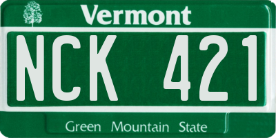 VT license plate NCK421