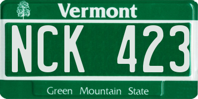 VT license plate NCK423