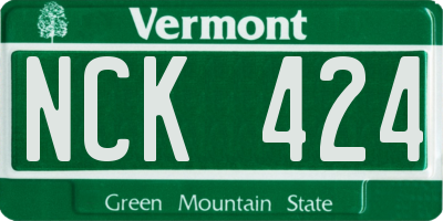 VT license plate NCK424