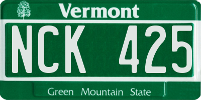 VT license plate NCK425