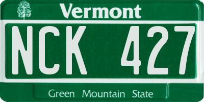 VT license plate NCK427