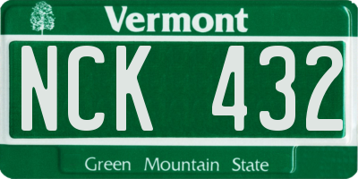 VT license plate NCK432