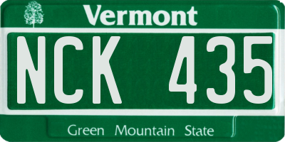 VT license plate NCK435