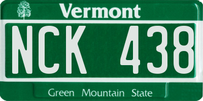 VT license plate NCK438