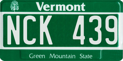 VT license plate NCK439