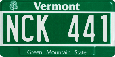 VT license plate NCK441