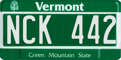 VT license plate NCK442