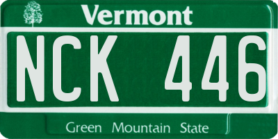 VT license plate NCK446