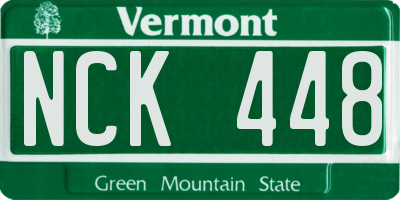 VT license plate NCK448