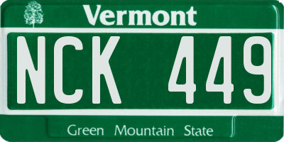 VT license plate NCK449