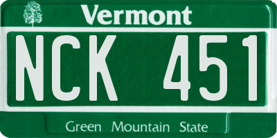 VT license plate NCK451