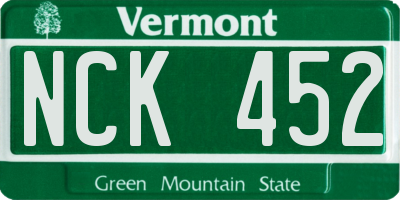 VT license plate NCK452