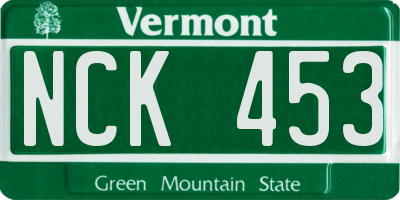 VT license plate NCK453
