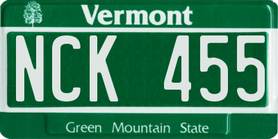 VT license plate NCK455