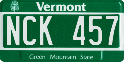 VT license plate NCK457