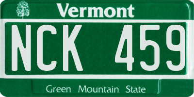 VT license plate NCK459