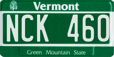 VT license plate NCK460