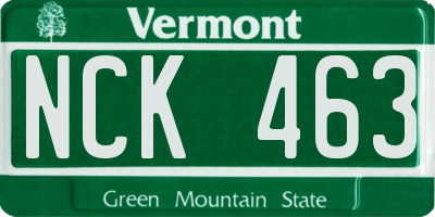 VT license plate NCK463