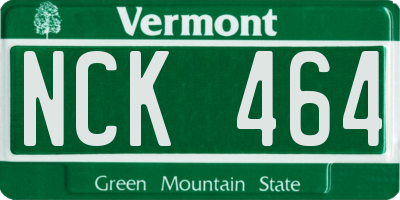 VT license plate NCK464