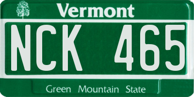 VT license plate NCK465