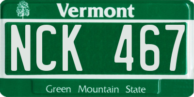VT license plate NCK467