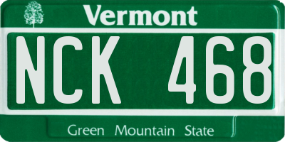 VT license plate NCK468