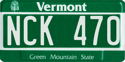 VT license plate NCK470