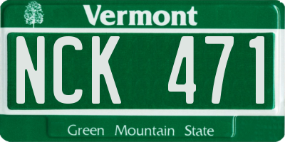 VT license plate NCK471