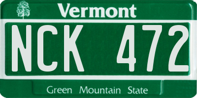 VT license plate NCK472