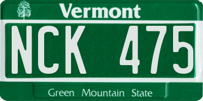 VT license plate NCK475