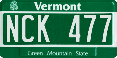VT license plate NCK477
