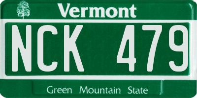 VT license plate NCK479