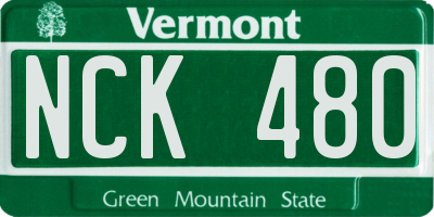 VT license plate NCK480